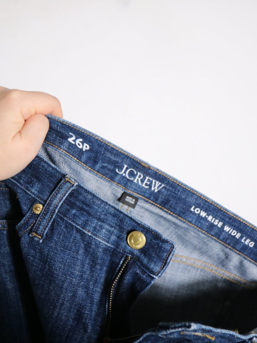 J Crew Low Rise Wide Leg Jeans Womens 26P Petite Dark Wash Baggy Loose - Picture 3 of 5